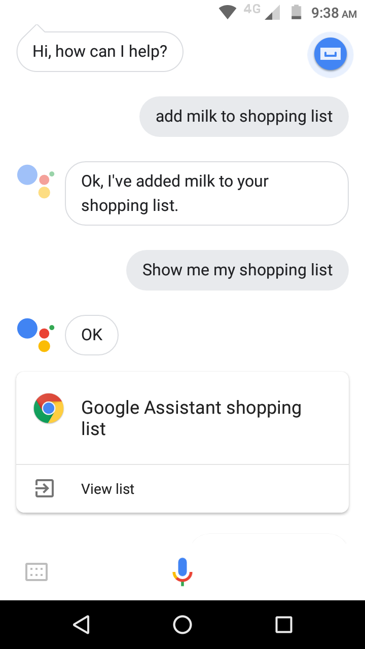 shopping list